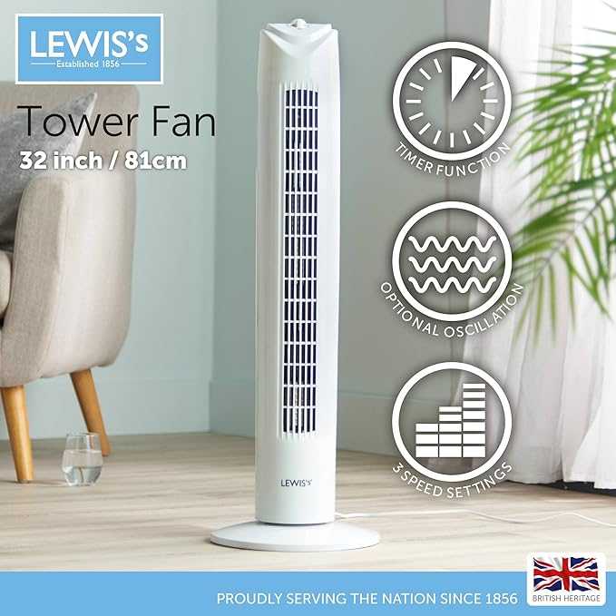 Lewis’s Tower Fan – 32" (81 cm), White