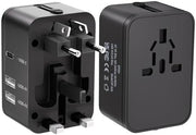 1pc Universal Travel Adapter With Dual USB Ports, 110V-240V Input, US/EU/UK/AU Plugs
