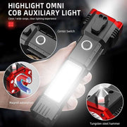 BRITSPEAR 8 in 1 LED 3W Torch Light Rechargeable Flashlight