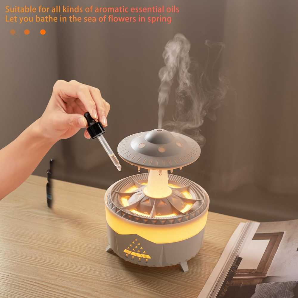 2-in-1 Oil Diffuser and Humidifier (350ml) – UFO Raindrop Design