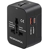 1pc Universal Travel Adapter With Dual USB Ports, 110V-240V Input, US/EU/UK/AU Plugs