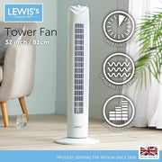 Lewis’s Tower Fan – 32" (81 cm), White