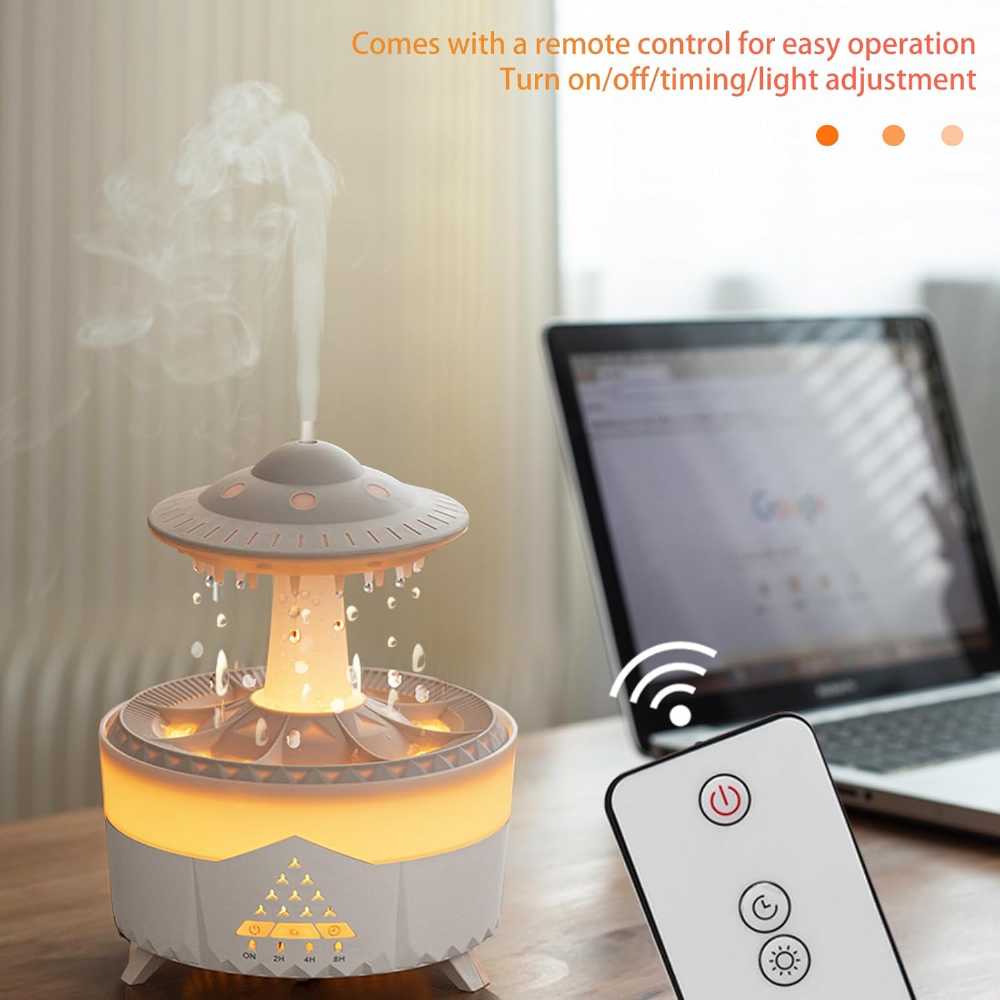 2-in-1 Oil Diffuser and Humidifier (350ml) – UFO Raindrop Design