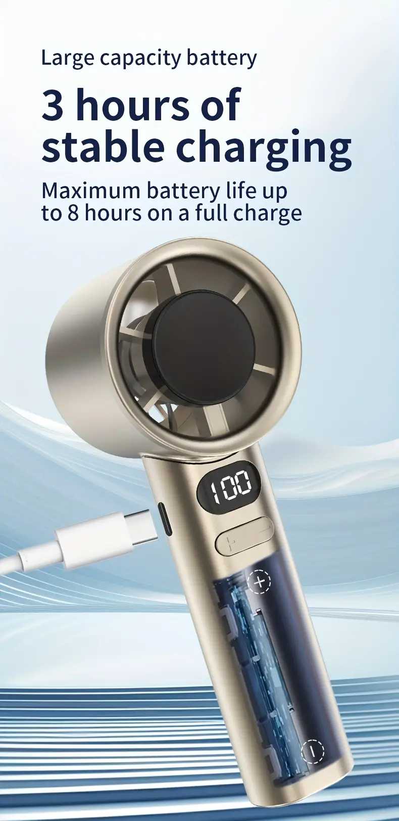 ELTRAZONE Mini Portable Handheld Fan – 120-Speed Adjustable