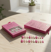 Febble - Hot Pink with Silver Sparkle Press-On Nails