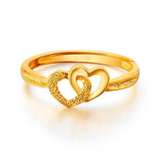 Gold Plated Retro Heart Ring