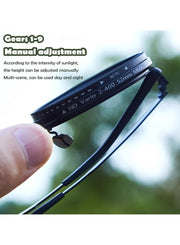 9 Gear Adjustable Tint Round Polarized Sunglasses