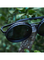 9 Gear Adjustable Tint Round Polarized Sunglasses