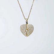 Elegant gold open close heart necklace
